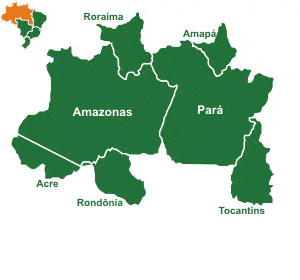Mapa da Região Norte do Brasil