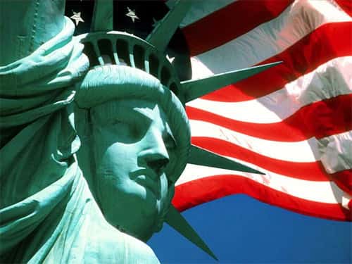Estátua da Liberdade, Bandeira dos EUA