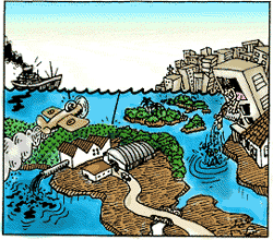 Poluição dos rios causada por resíduos industriais
