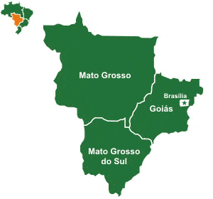 Mapa da Região Centro-Oeste do Brasil