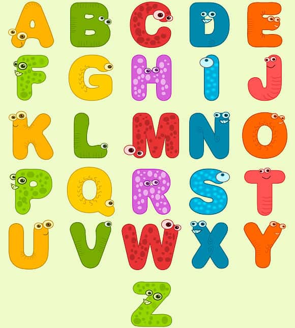 Letras do alfabeto divertido