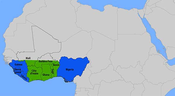 Mapa de Distribuição de Surto da Febre de Lassa (Março de 2014)
