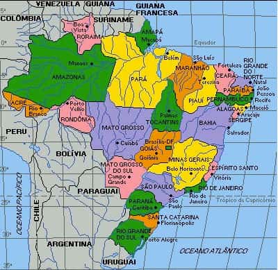 Mapa Regiões do Brasil